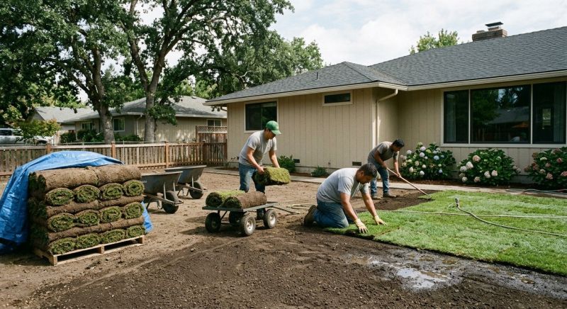 Ryegrass Sod Installation in Rockwall, TX